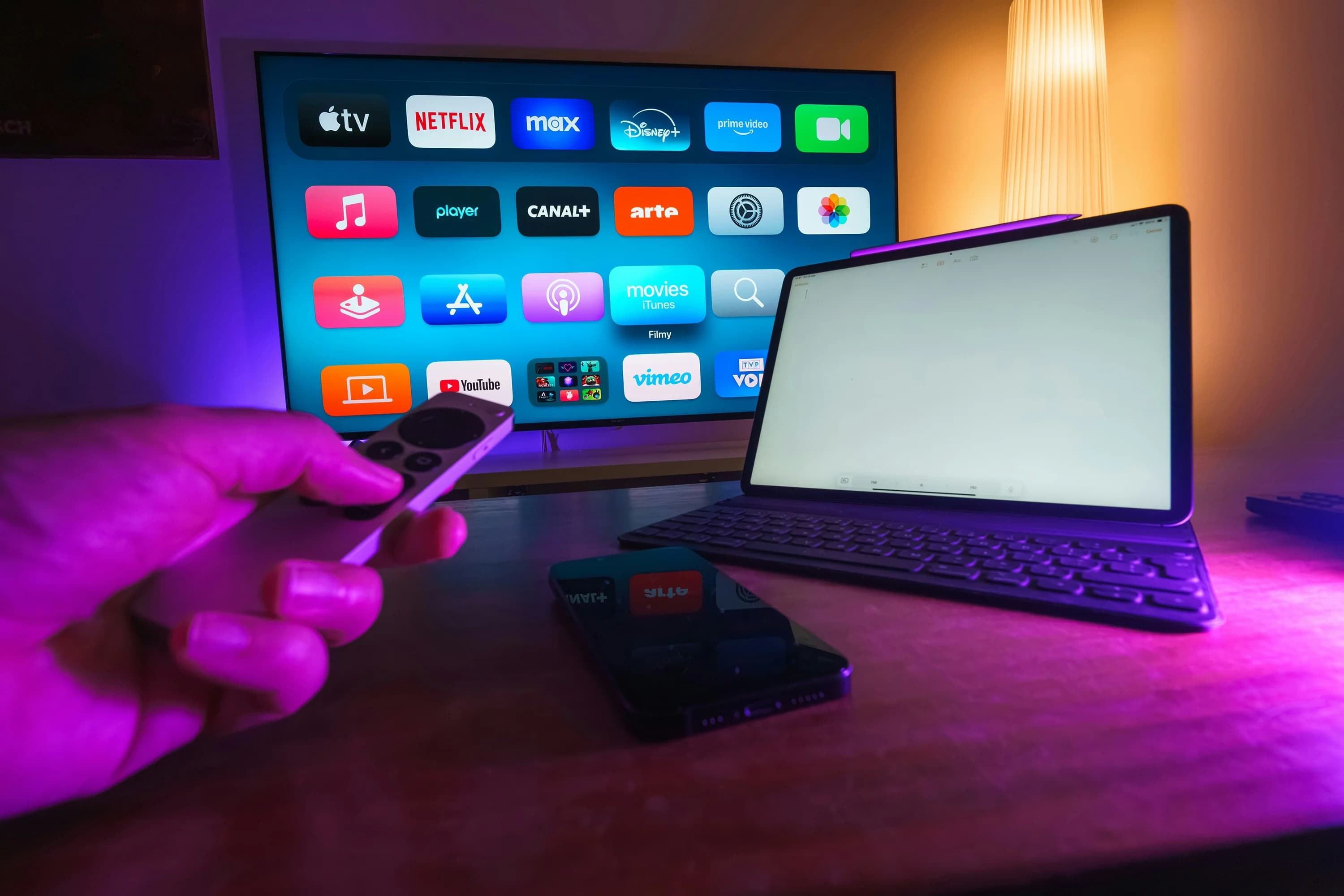 Firestick IPTV setup on a living room TV